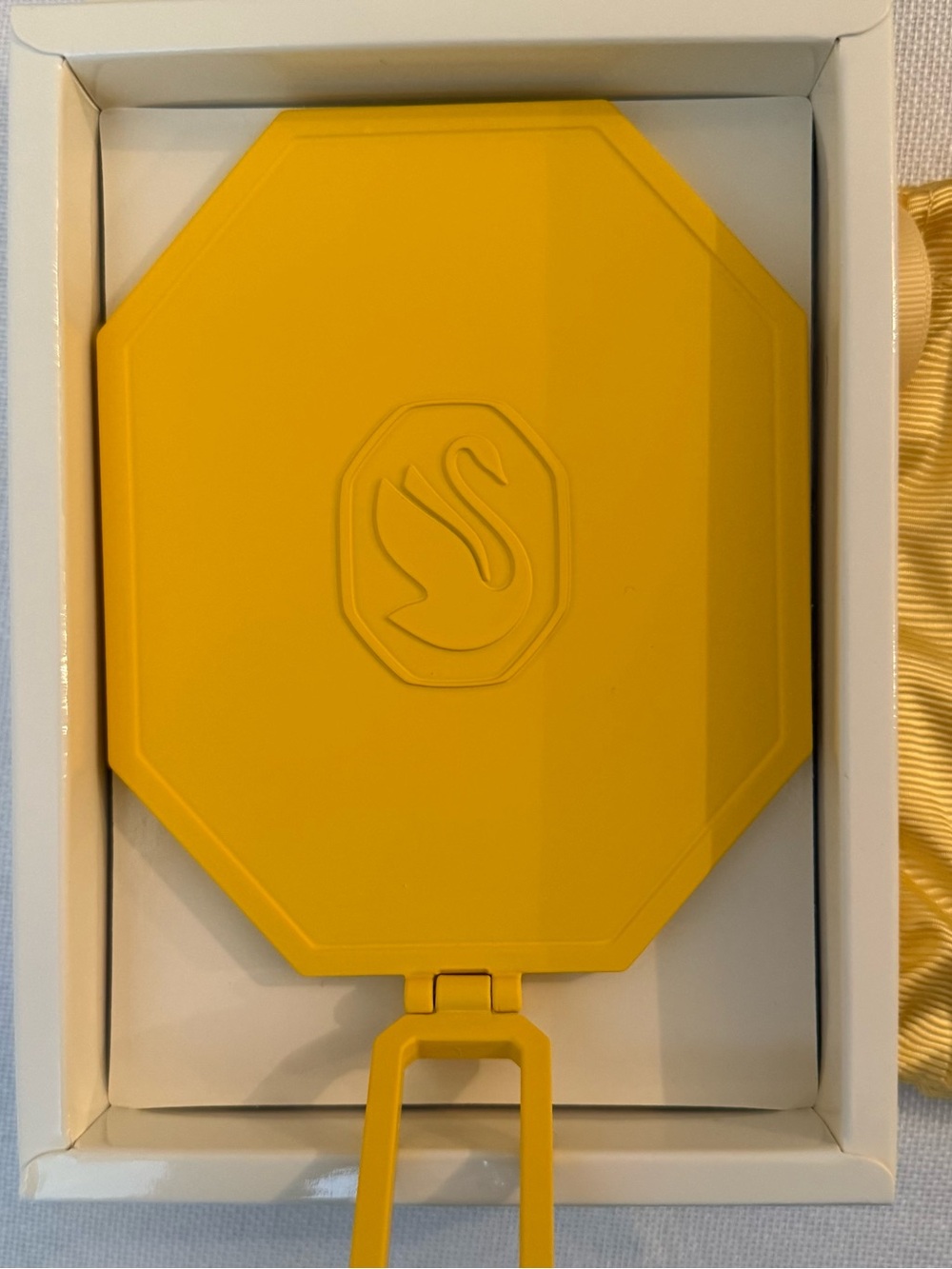 Swarovski Yellow Cosmetic Mirror with Branded Drawstring Pouch